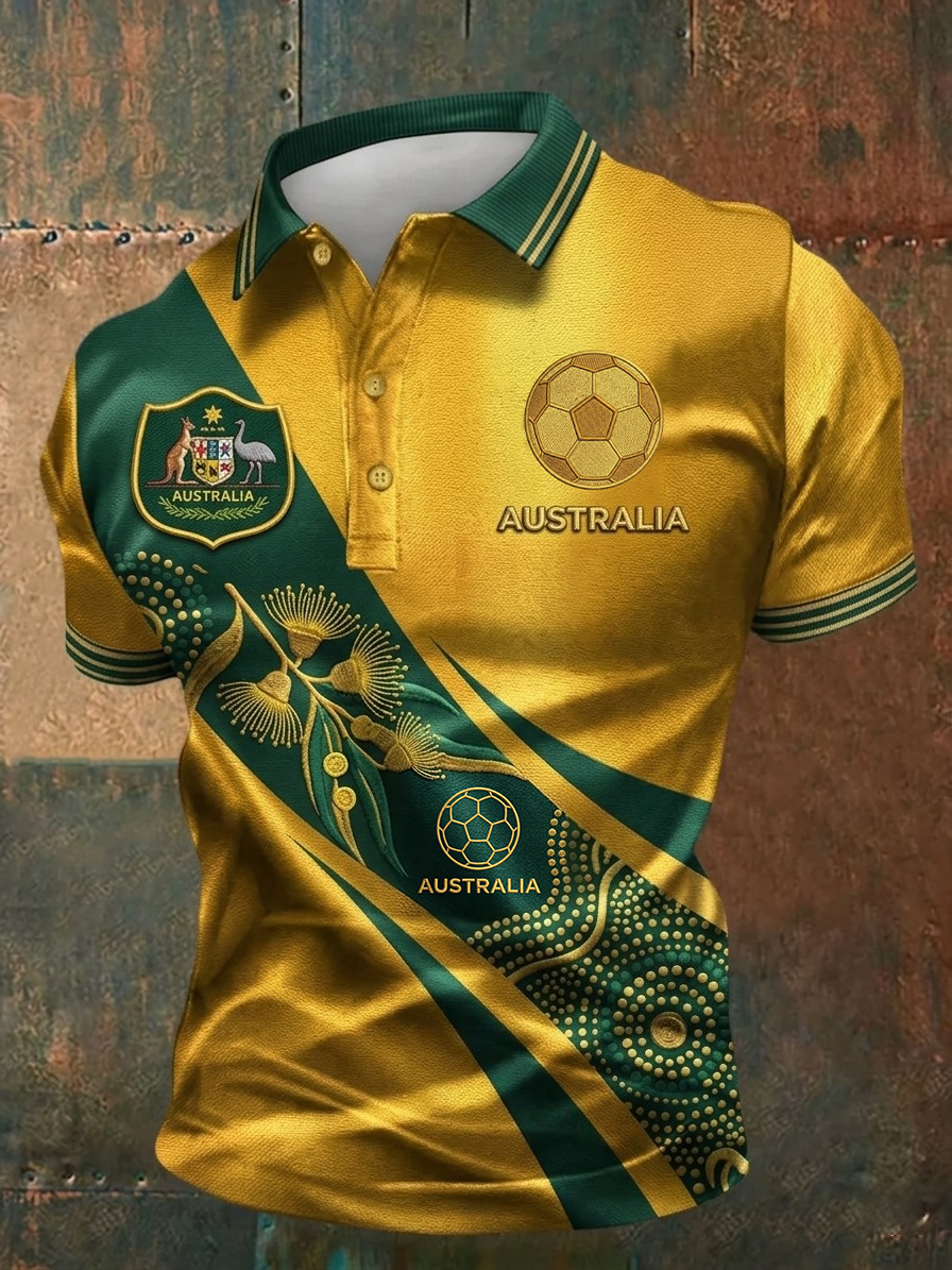 Men's Australian Football Lover Short Sleeve Polo Shirt