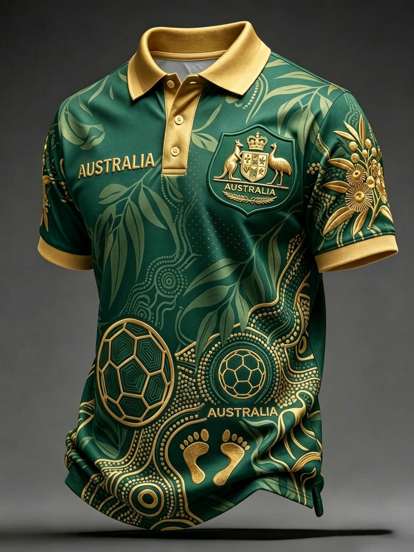 Men's Australian Football Lover Short Sleeve Polo Shirt
