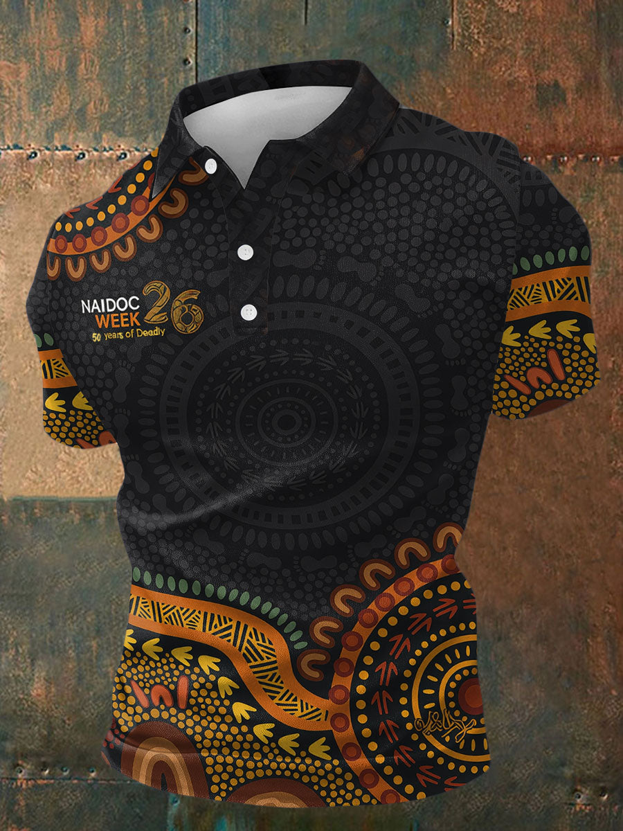 Men's AU Aboriginal Culture Art NAIDOC Week Printed Casual Tops