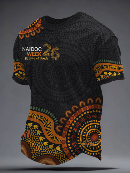 Men's AU Aboriginal Culture Art NAIDOC Week Printed T-shirt