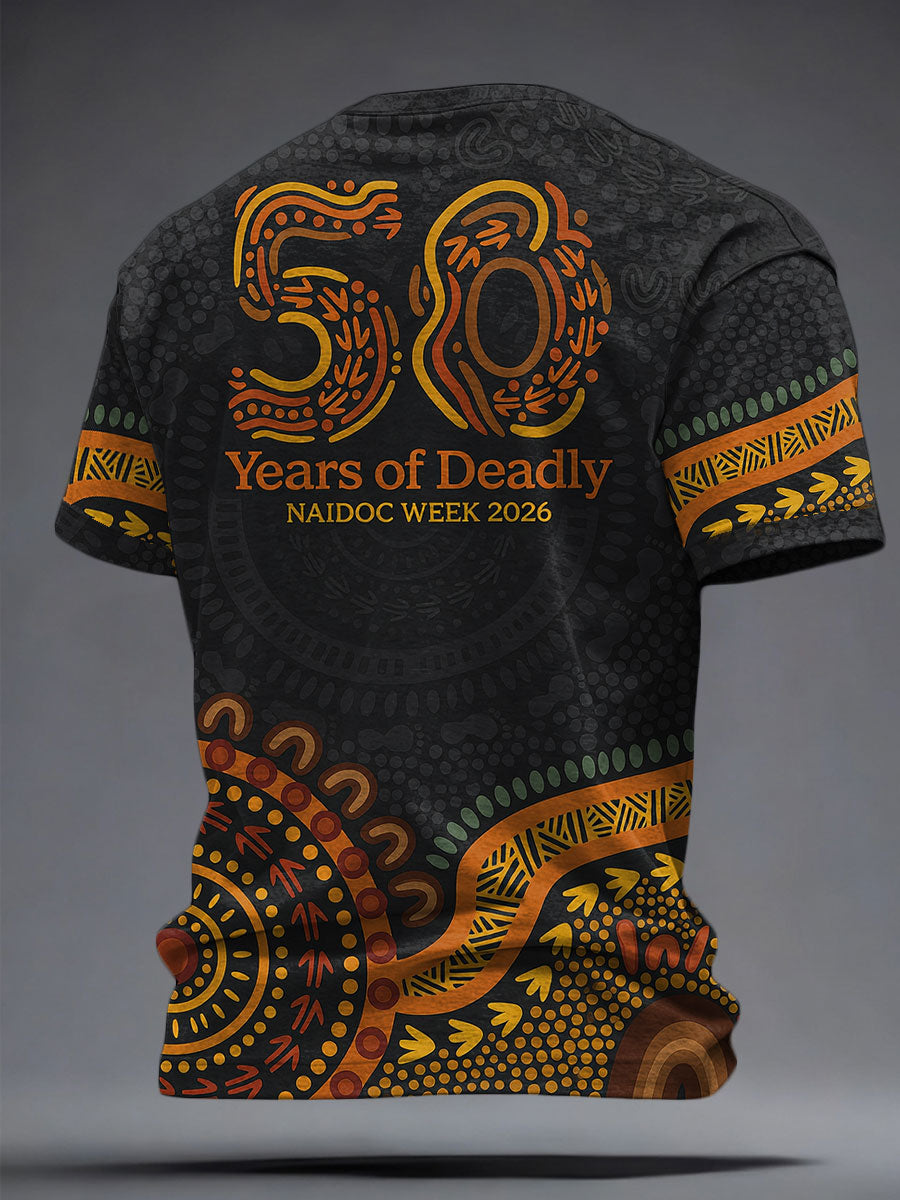 Men's AU Aboriginal Culture Art NAIDOC Week Printed T-shirt