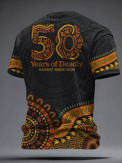 Men's AU Aboriginal Culture Art NAIDOC Week Printed T-shirt