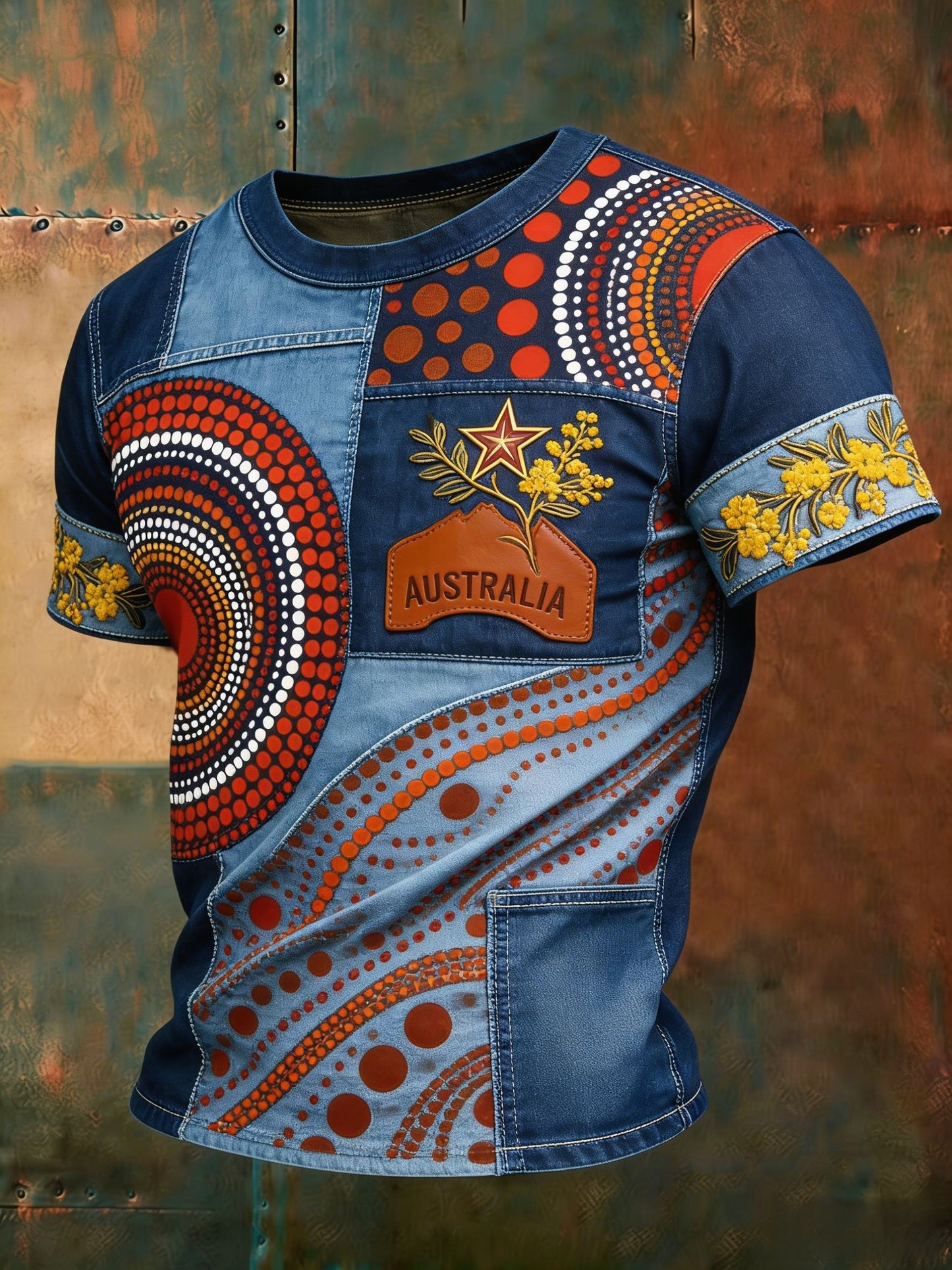 Men's  AU Aboriginal Culture Art NAIDOC Week Printed Casual Tops