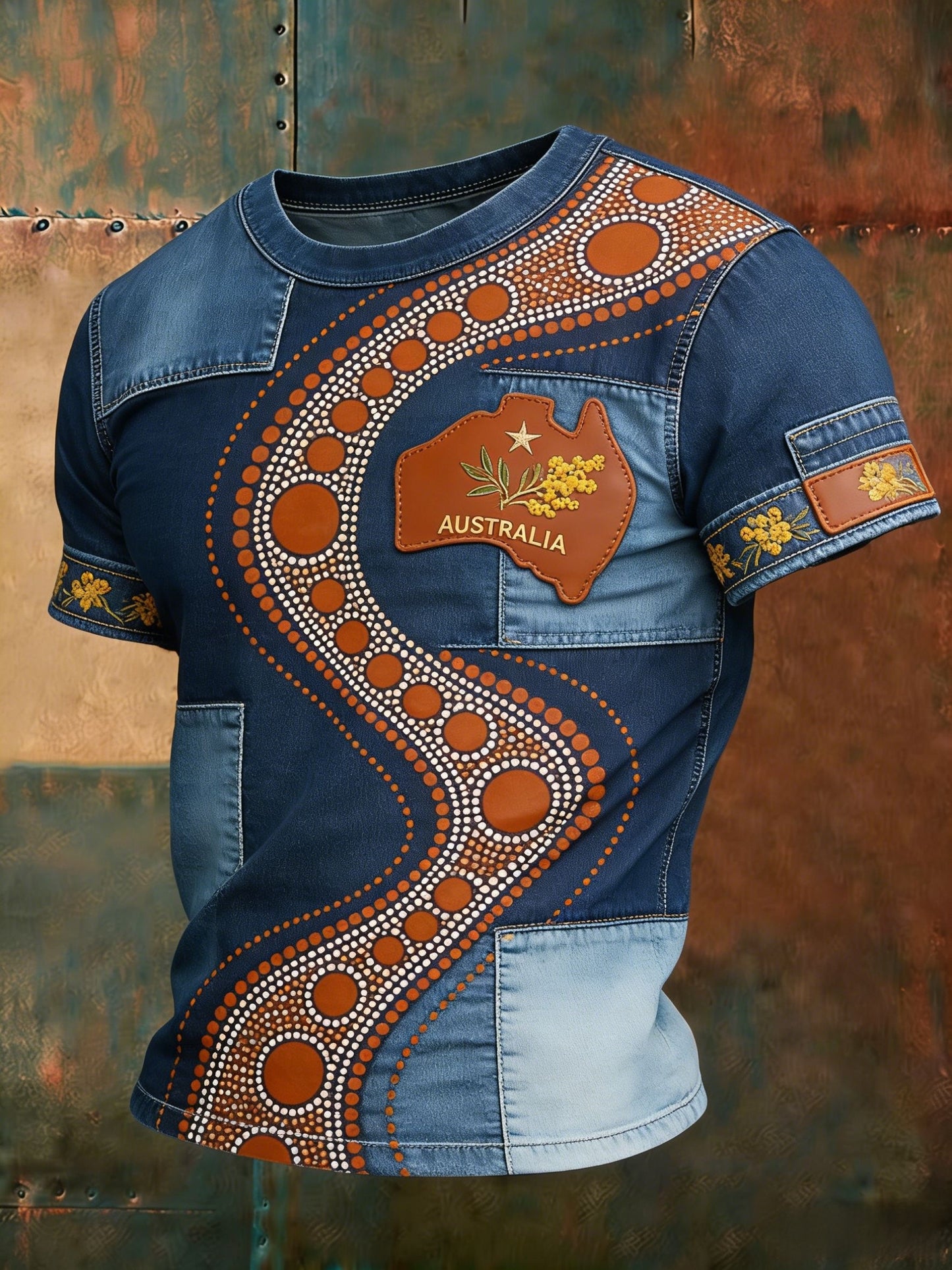 Men's  AU Aboriginal Culture Art NAIDOC Week Printed Casual Tops