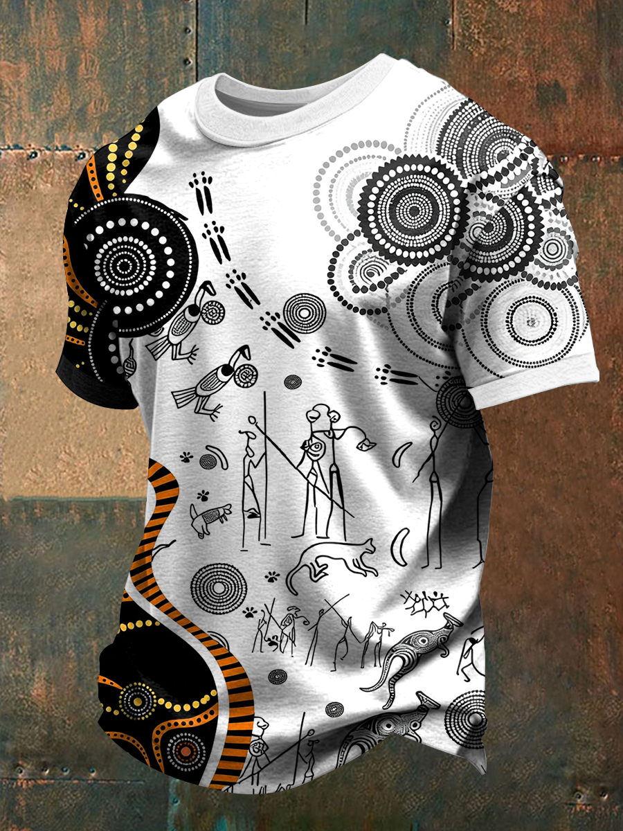 Men's  AU Aboriginal Culture Printed short sleeves t-shirt