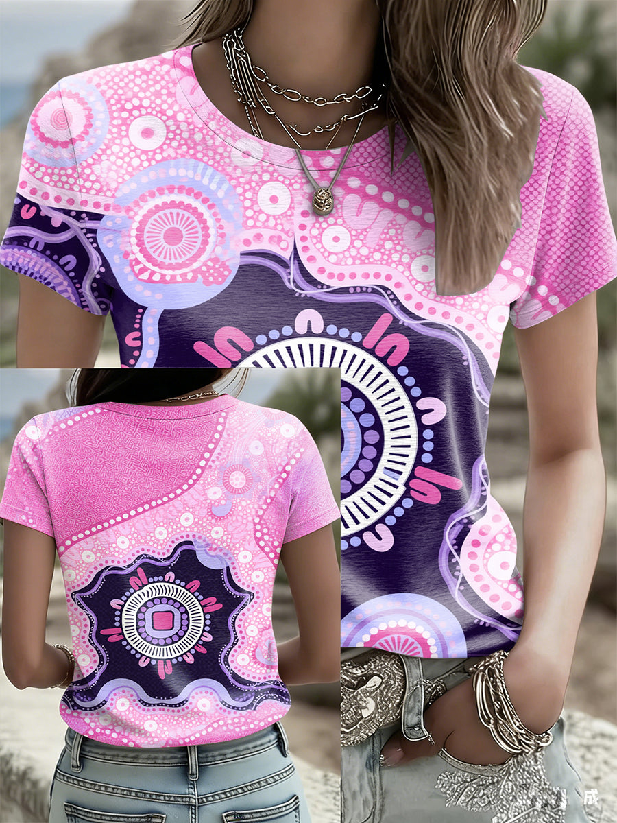 Women's AU Aboriginal Art NAIDOC Week Printed T-Shirt