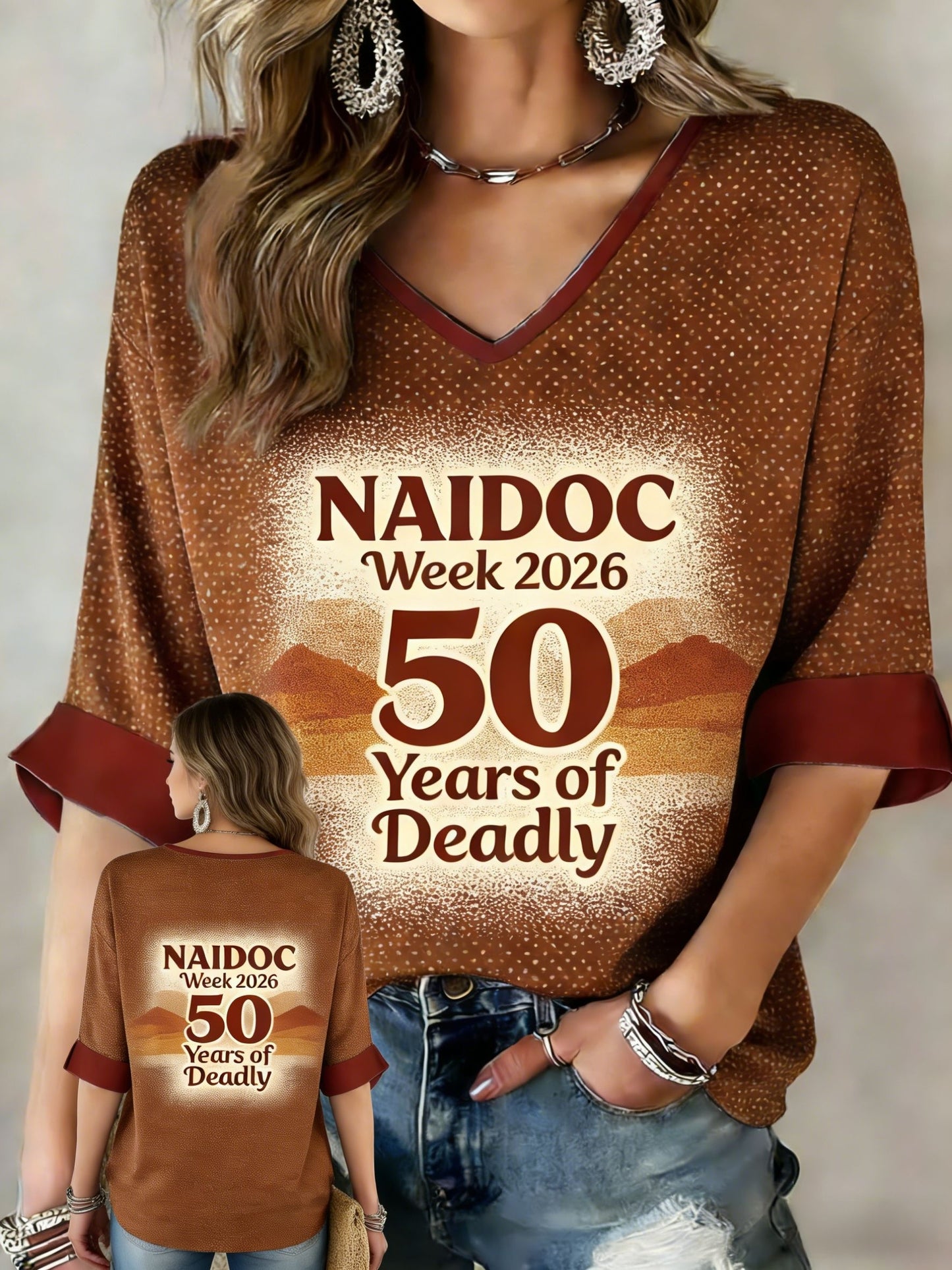 Women's  AU Aboriginal Art NAIDOC Week  Printed T-Shirt