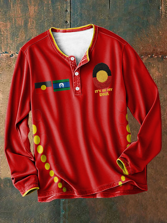 Men's AU Aboriginal Culture Printed Casual Tops