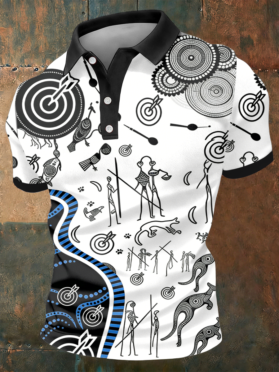 Men's  AU Aboriginal Culture Printed polo shirt