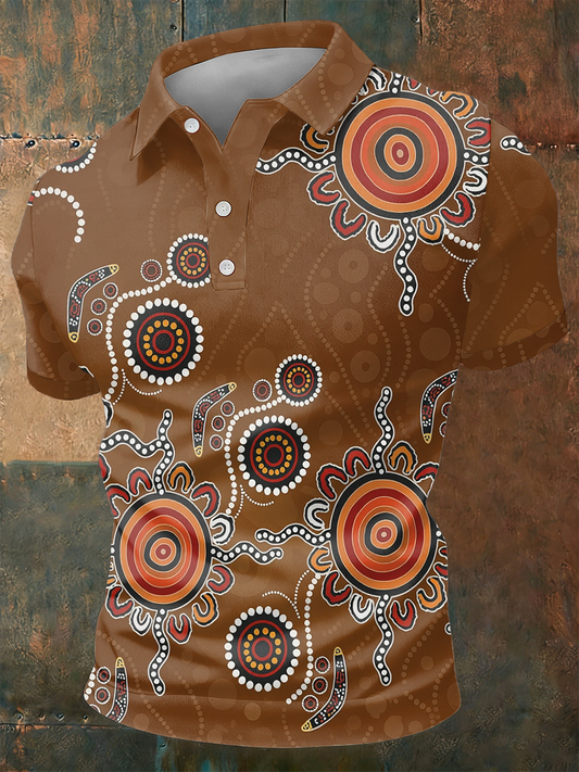 Men's  AU Aboriginal Culture Printed polo shirt