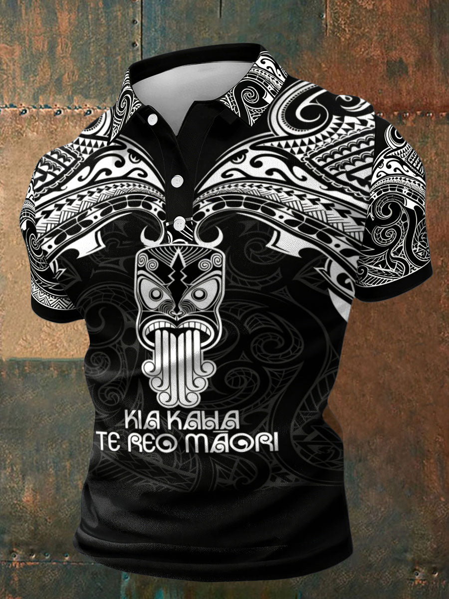 Men's Maori Art NZ Kia Kaha Printed Casual Tops