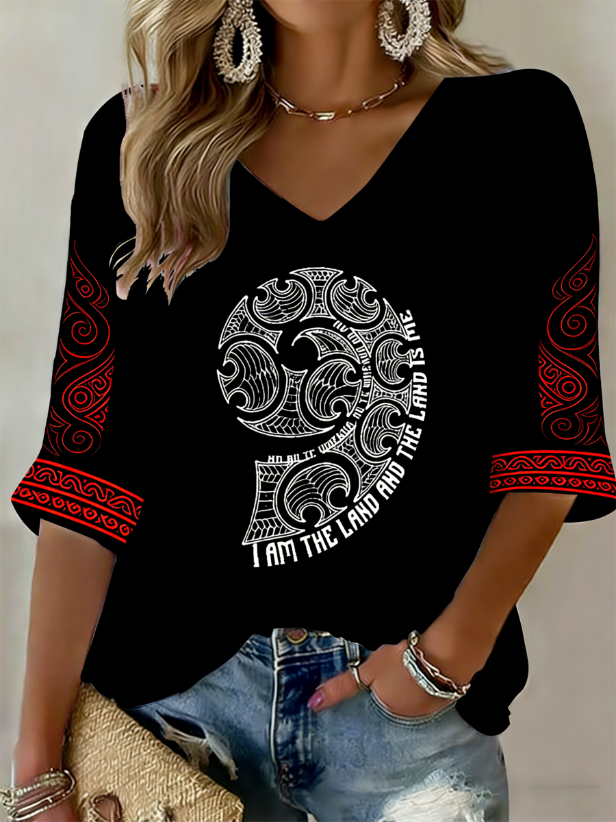 Women's Maori Art NZ Printed short-sleeved T-shirt