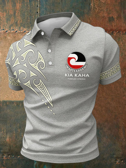 Men's Maori Art NZ Printed Casual Tops