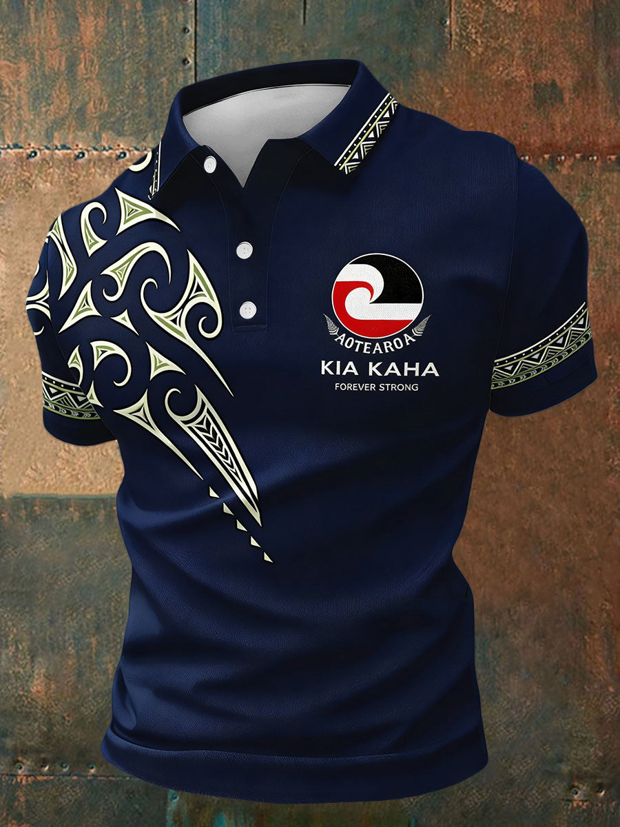 Men's Maori Art NZ Printed Casual Tops