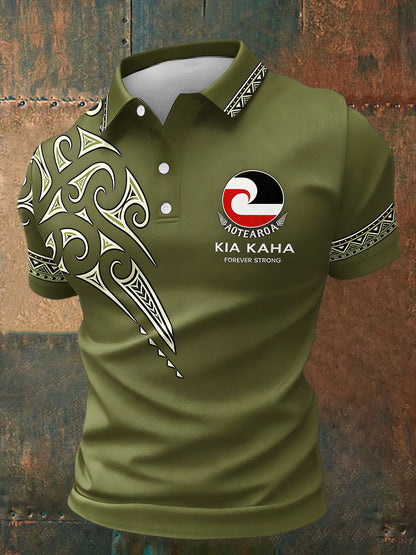 Men's Maori Art NZ Printed Casual Tops