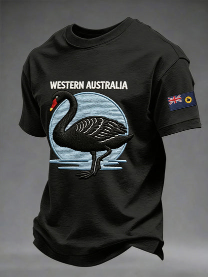 Men's Western Australia Day Printed Short Sleeve T-shirt