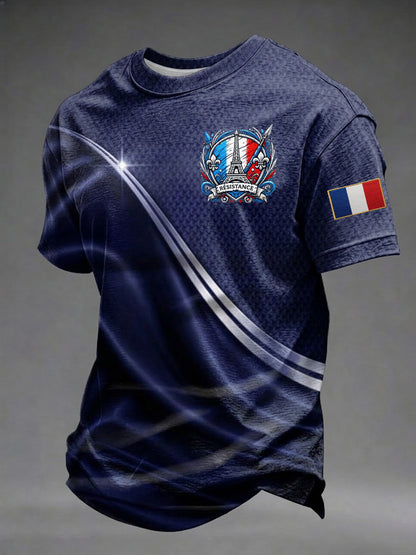 T-shirt imprimé pour hommes, Jour de la Victoire européenne en France
