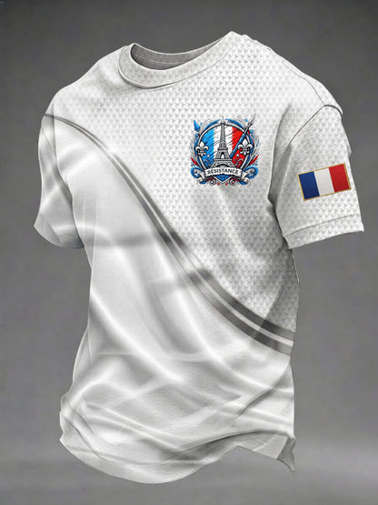 T-shirt imprimé pour hommes, Jour de la Victoire européenne en France