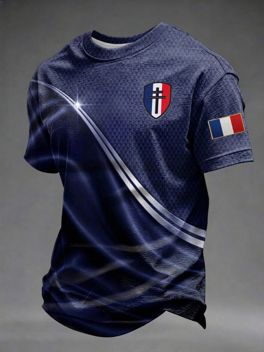 T-shirt imprimé pour hommes, Jour de la Victoire européenne en France