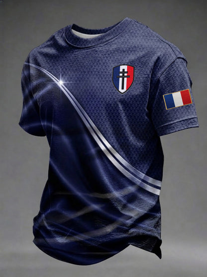 T-shirt imprimé pour hommes, Jour de la Victoire européenne en France