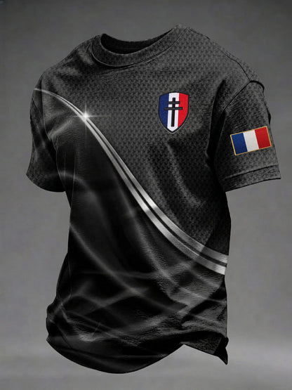 T-shirt imprimé pour hommes, Jour de la Victoire européenne en France
