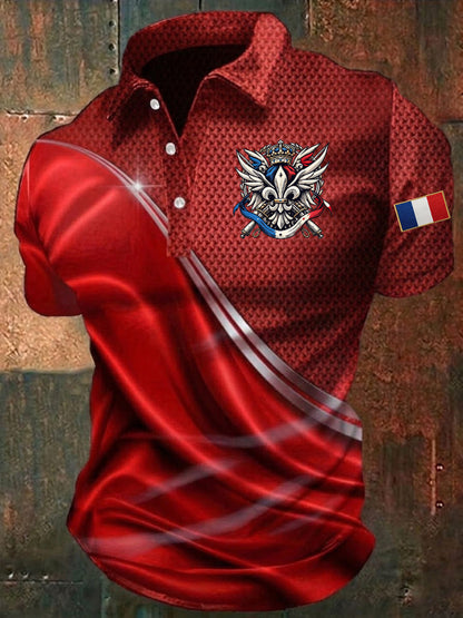 Chemise imprimée pour hommes, Jour de la Victoire européenne en France