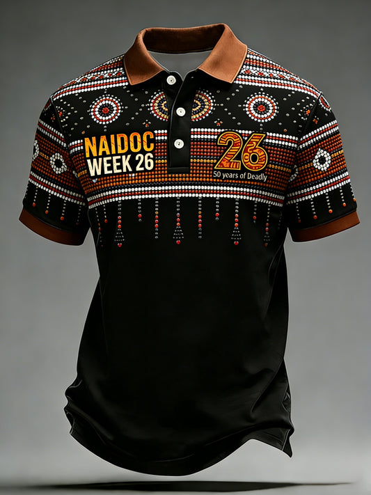 Men's  AU Aboriginal Culture Art NAIDOC Week Printed Casual Tops