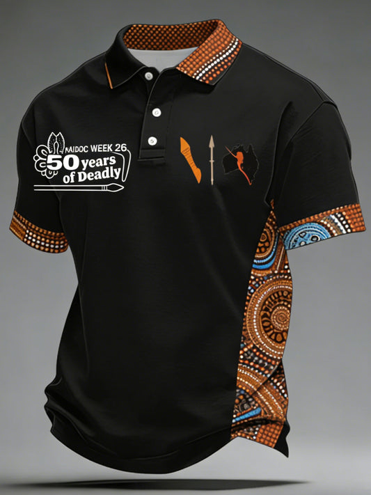 Men's  AU Aboriginal Culture Art NAIDOC Week Printed Casual Tops