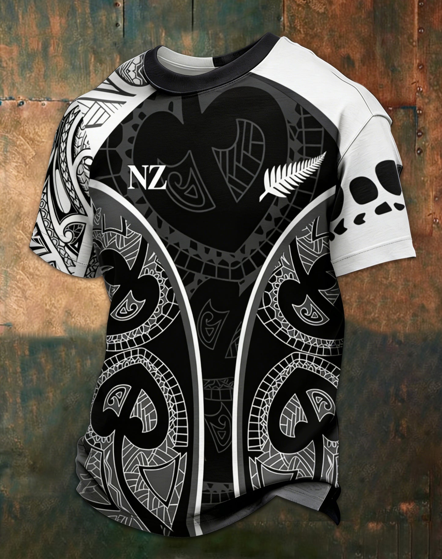 Men's Maori Art NZ Printed Casual Tops