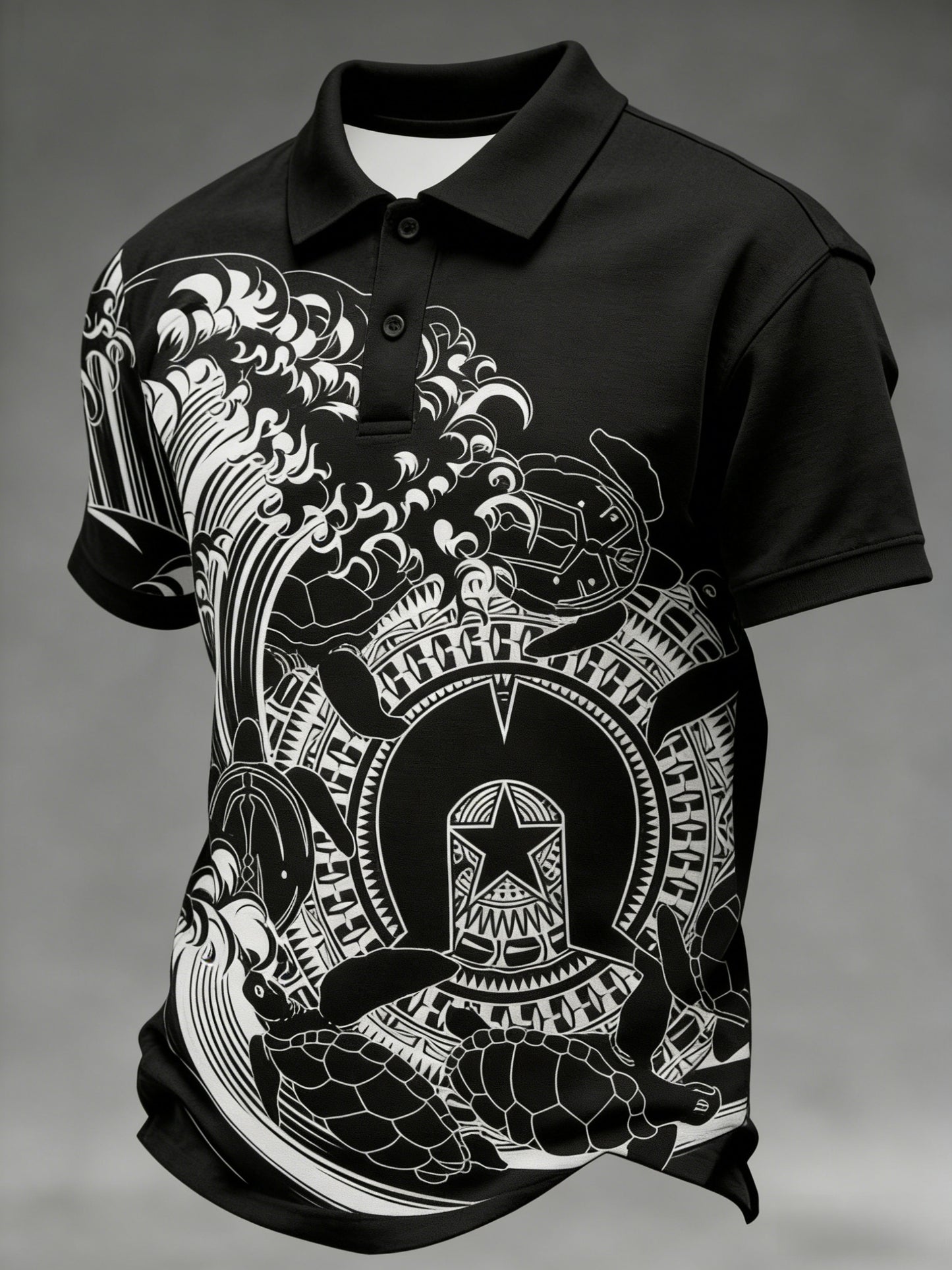 Men's Maori Art NZ Printed Casual Tops