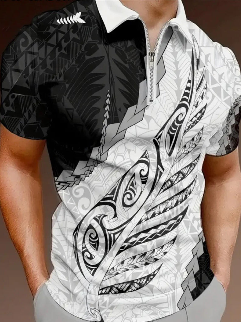 Men's Maori Art NZ Printed Casual Tops