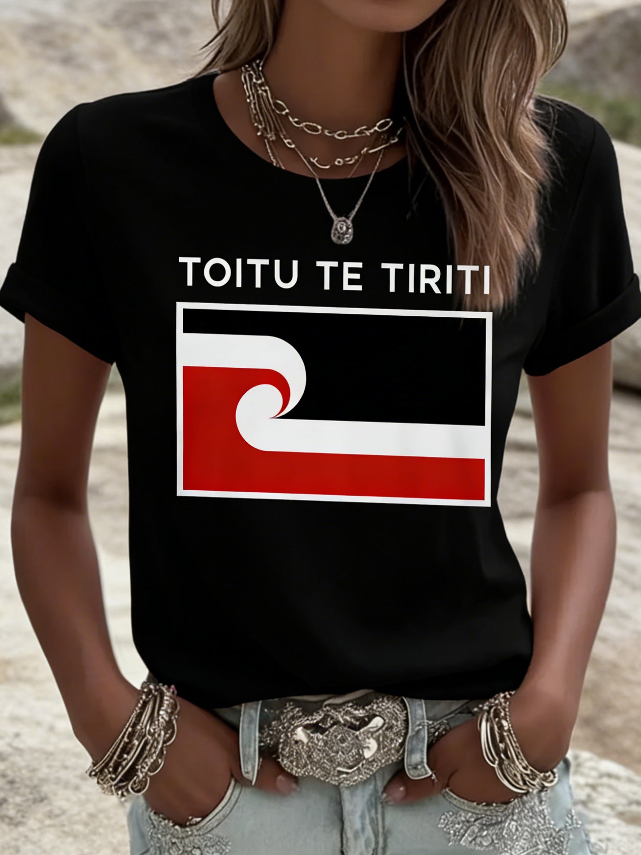 Women's Maori Art NZ Printed Casual Tops