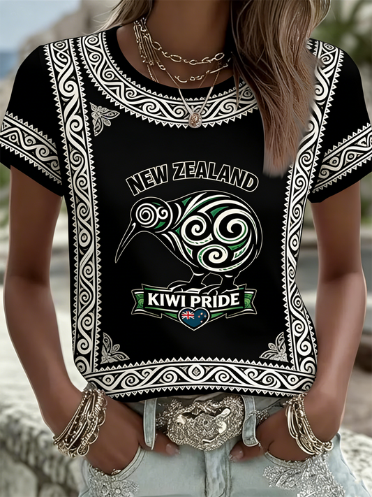 Women's Maori Art NZ Printed short-sleeved T-shirt