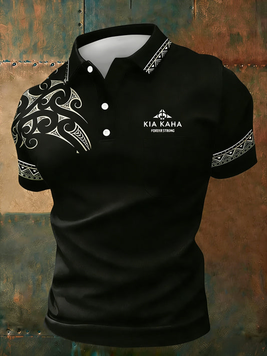 Men's Maori Art NZ Printed Casual Tops