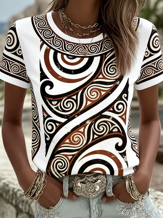 Women's Maori Art NZ Printed short-sleeved T-shirt