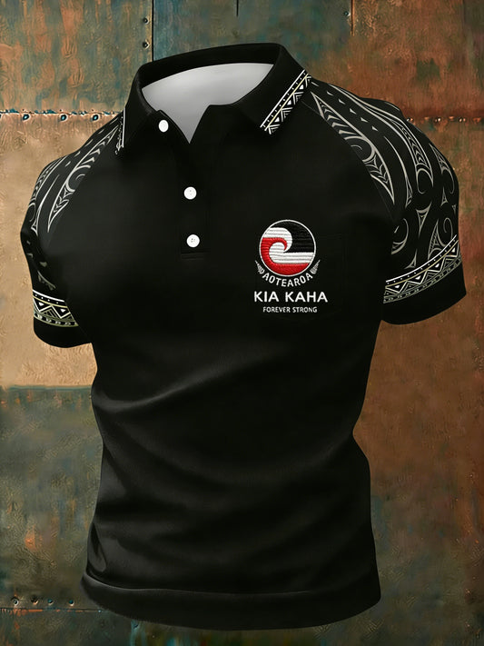 Men's Maori Art NZ Printed Casual Tops