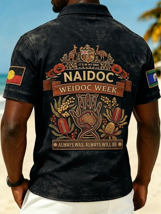 Men's AU Aboriginal Culture IT'S IN MY DNA  Short-Sleeve Polo Shirt
