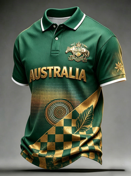Men's Australian Football Lover Short Sleeve Polo Shirt