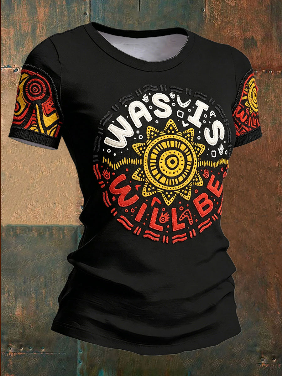 Women's Naidoc Week Aboriginal Spirit Art Printed T-shirt