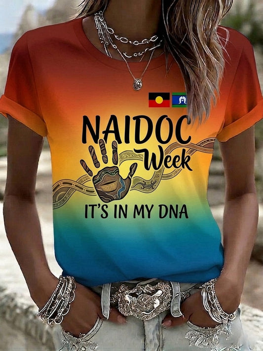 Women's AU Aboriginal Culture IT'S IN MY DNA Printed T-Shirt