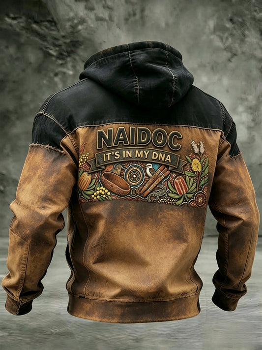 Men's AU Aboriginal Culture Printed Casual Long-Sleeve Hooded Sweatshirt