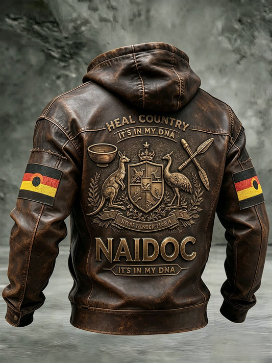 Men's AU Aboriginal Culture Printed Casual Long-Sleeve Hooded Sweatshirt