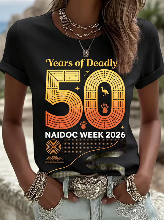 Women's AU Aboriginal Art NAIDOC Week Printed T-Shirt