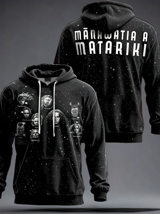 Men's Maori Art Matariki Printed Hoodie