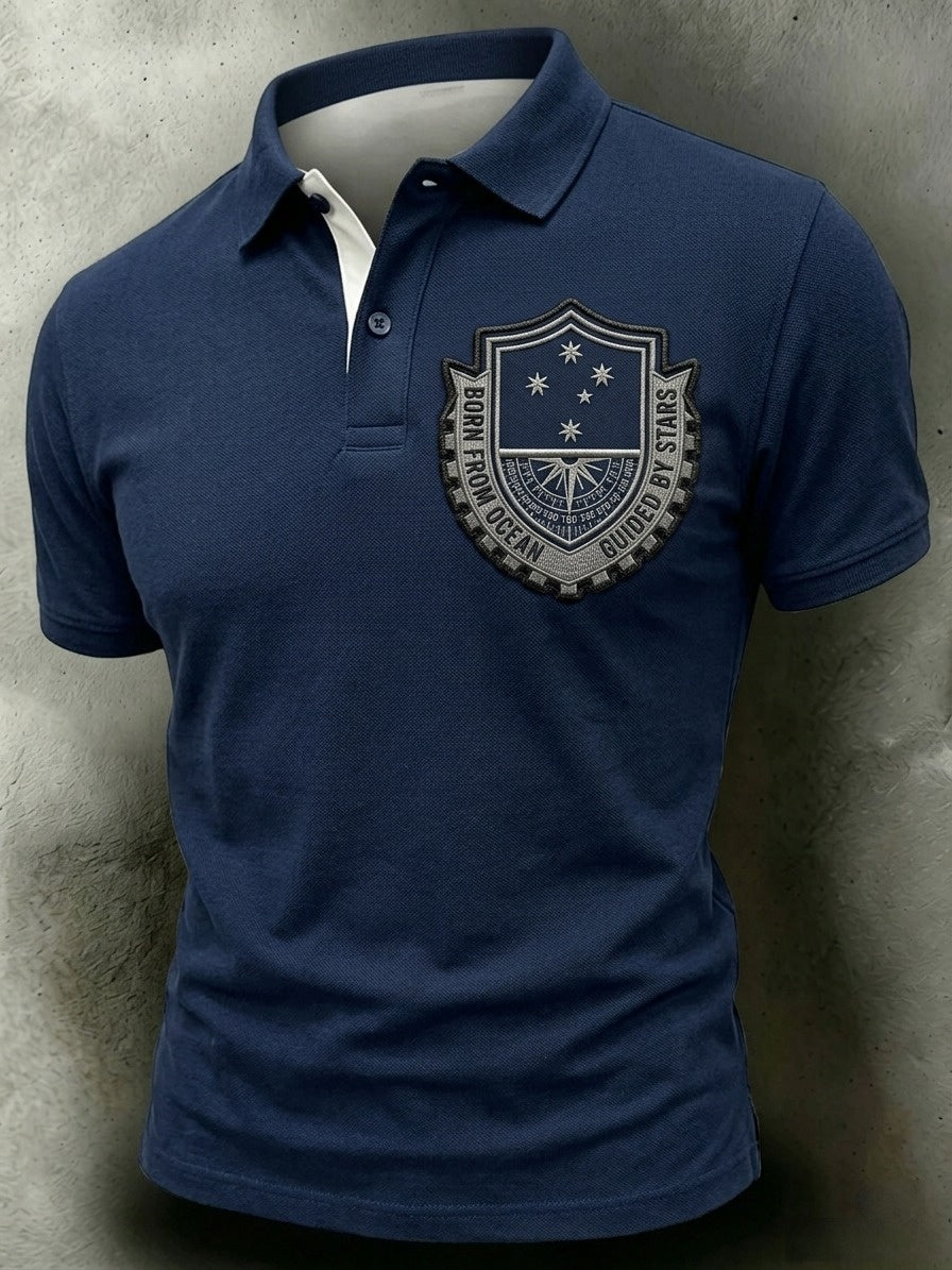 Retro Australian World Oceans Day Short-Sleeve Polo Shirt