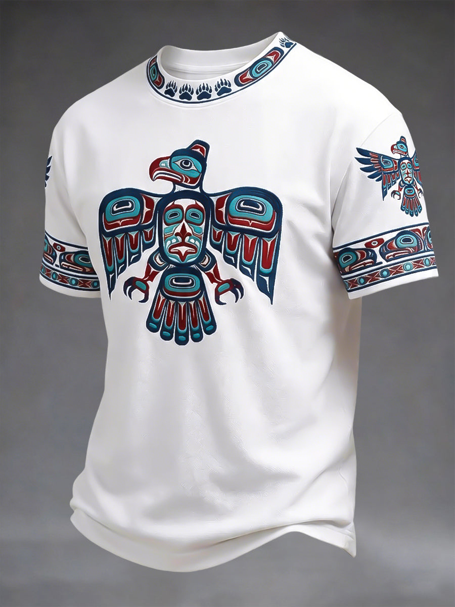 Retro Indigenous Totem Casual T-Shirt