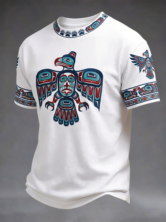 Retro Indigenous Totem Casual T-Shirt