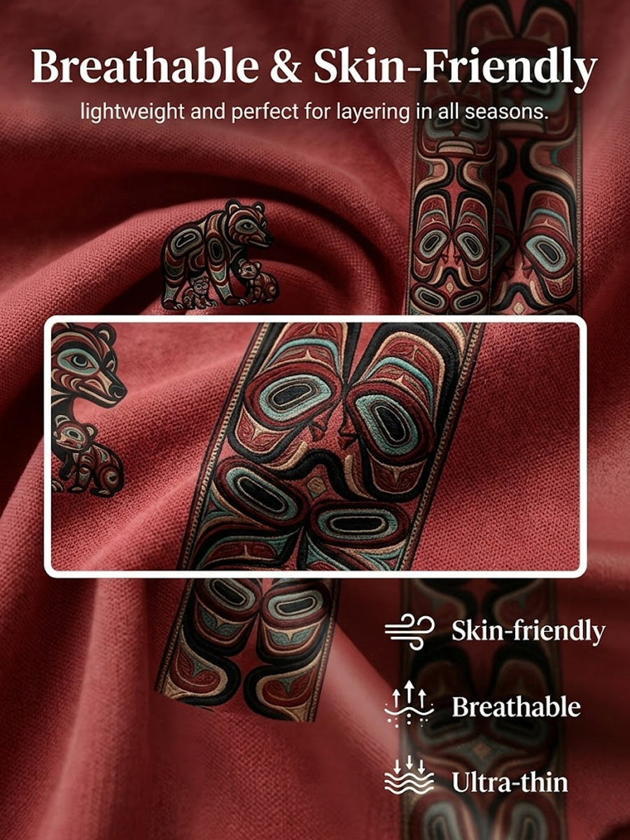 Men's Vintage Indigenous Animal Totem Casual Polo Shirt