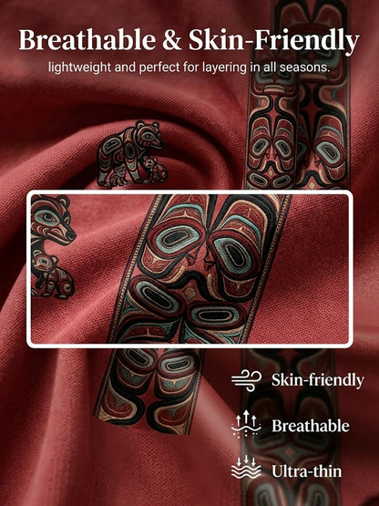 Men's Vintage Indigenous Animal Totem Casual Polo Shirt