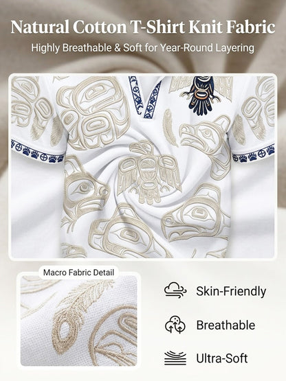 Men's Vintage Indigenous Thunderbird Totem Casual Polo